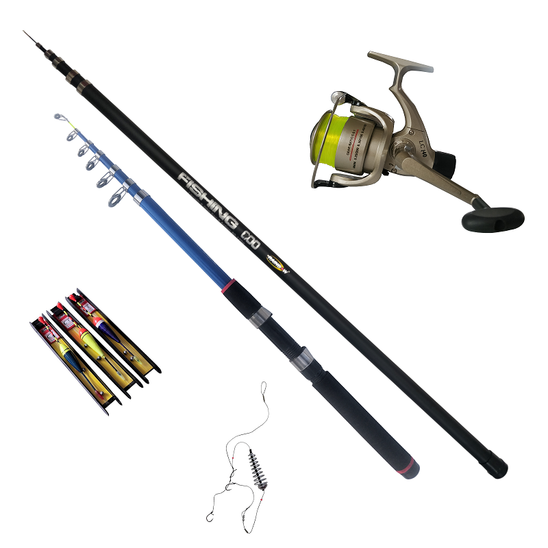 Set undita Fishing 5 m, lanseta Fishing 2.7 m, mulineta LC140 si accesorii