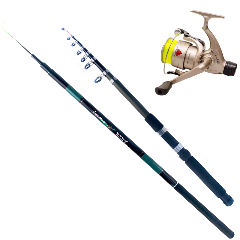 Set undita tronson scurt 6.3 m, lanseta Knight 2.7 m si mulineta LC140